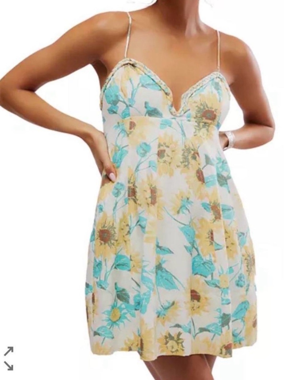 Free People Altura Sunflower Mini Dress XL